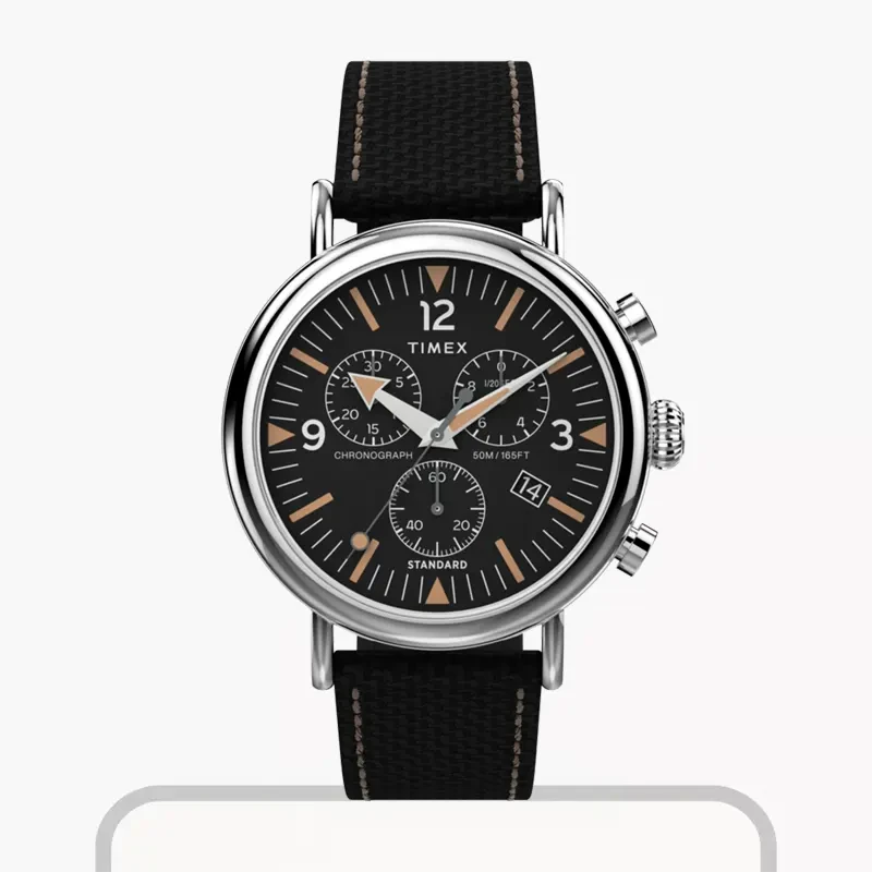 Timex Chronograph Quartz Black Dial Febric Strap Men's Watch- TW2V43700